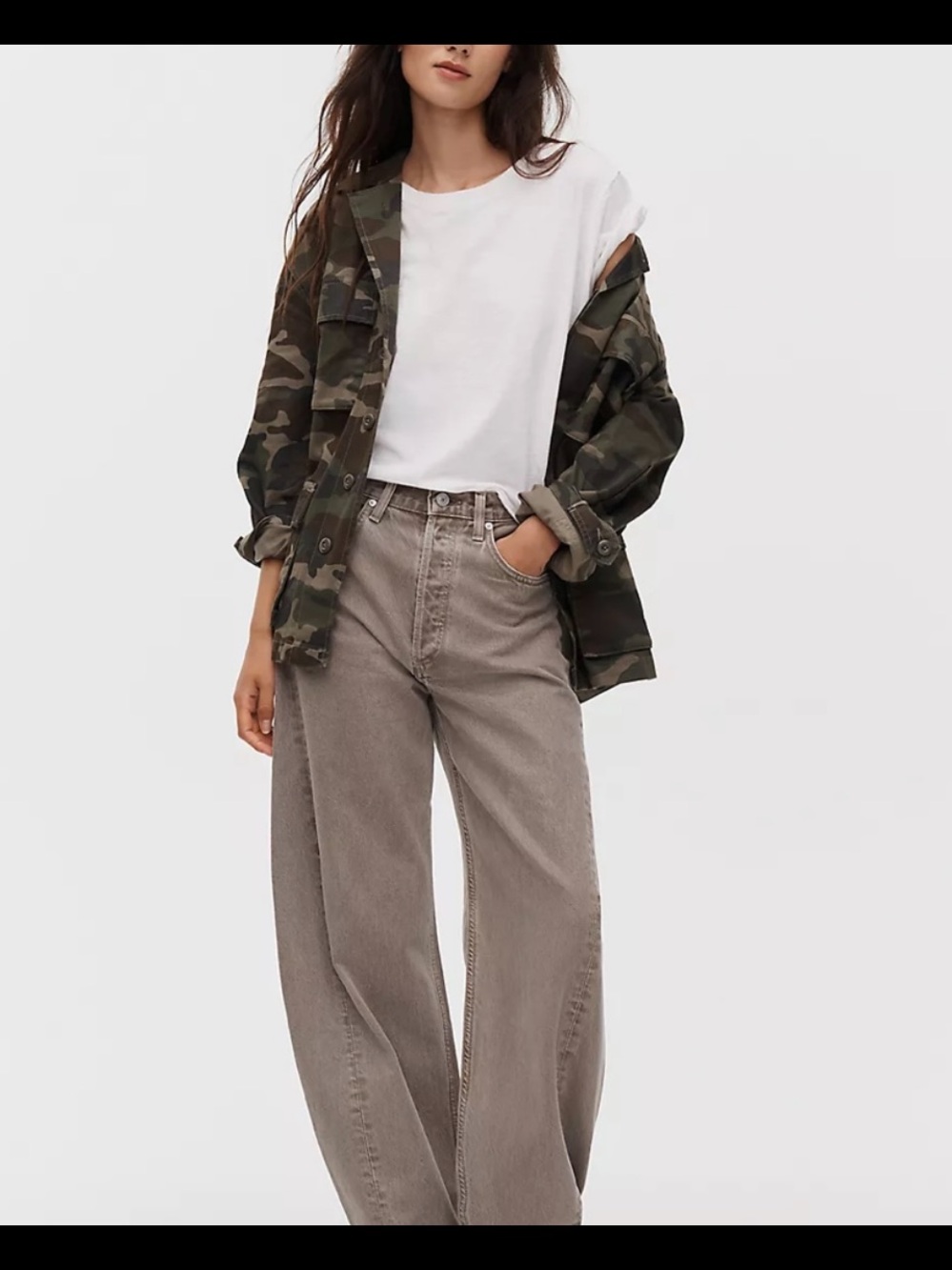 Anthropologie Cotton  Camo Utility Jacket.